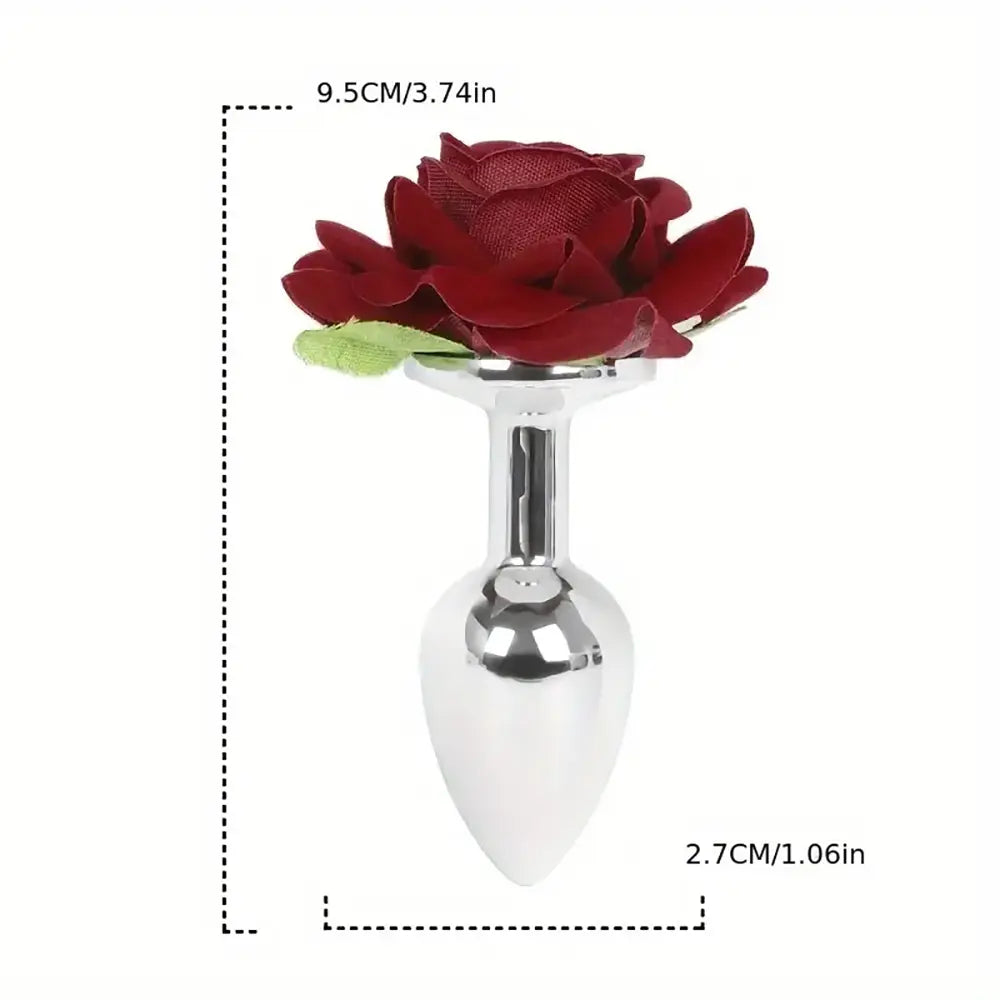 Premium Rose Anal Plug BDSM Metal Anal Sex Toy For Adults Anus