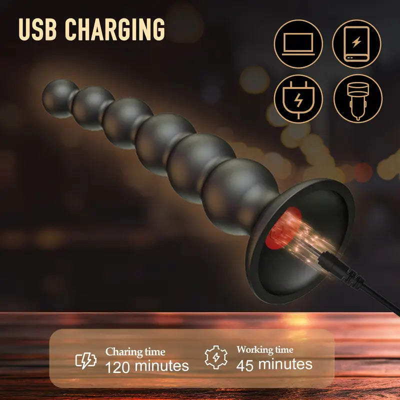 Vibrating Anal Beads Butt Plug Adult Sex Toys Anal Vibrator With 9 Vibrating