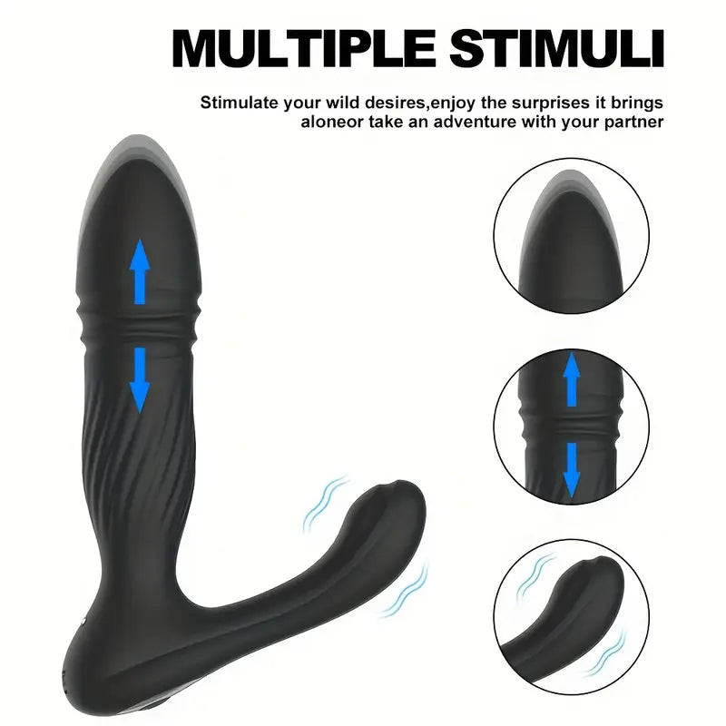 Thrust Anal Vibrator 10 Frequency Vibration Telescopic Prostate Vibrator