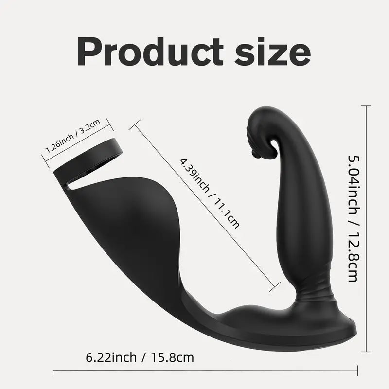 Male Massager Cock Ring Dual Motors Vibrator With 9 Vibrating Cock Ring