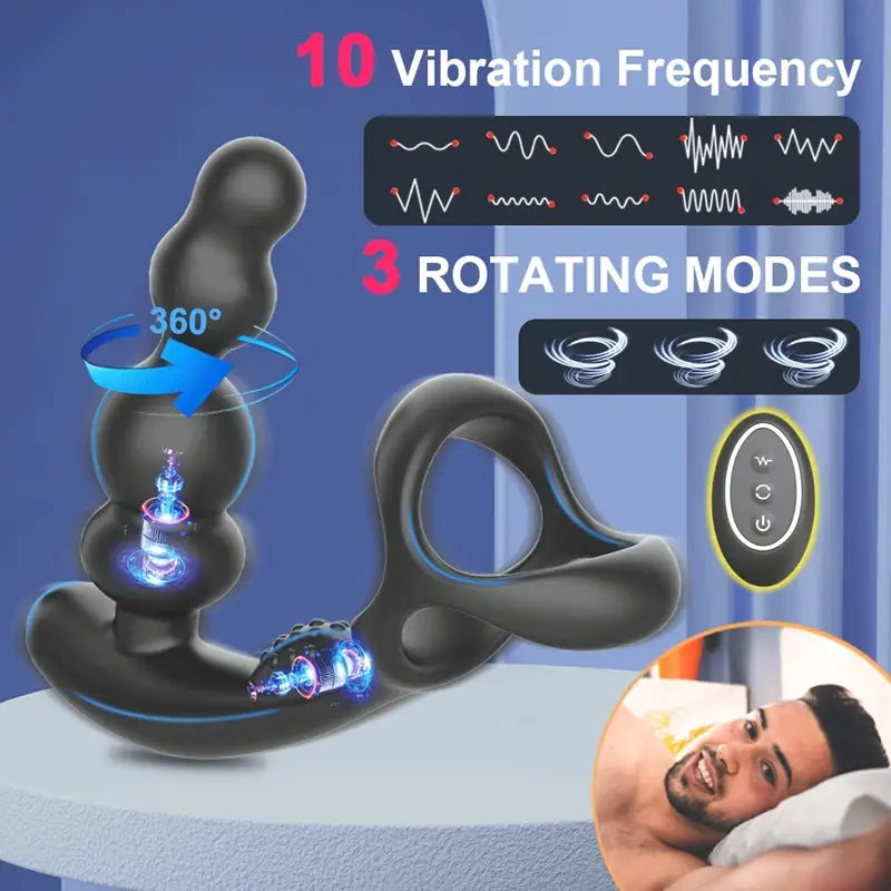 10 Vibration Modes 360° Rotation Thrusting Anal Vibrator With App