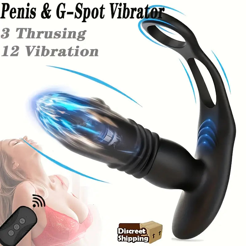 Thrust Anal Vibrator Prostate Massager 2 Vibrator Cock Ring 12 Push Vibrator