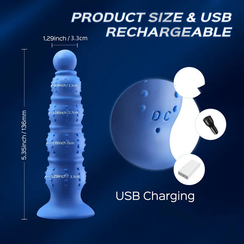 Vibrating Anal Plug Prostate Massage Soft Anal Beads Butt Vibrator