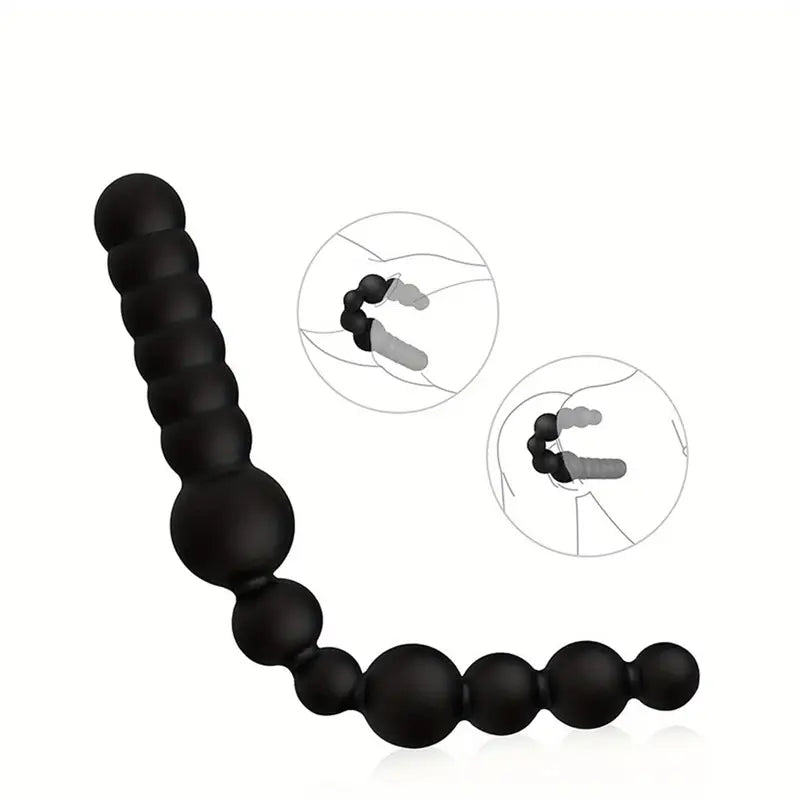 SM Training Anal Plug Double-Ended G-spot Prostate Massager Beaded