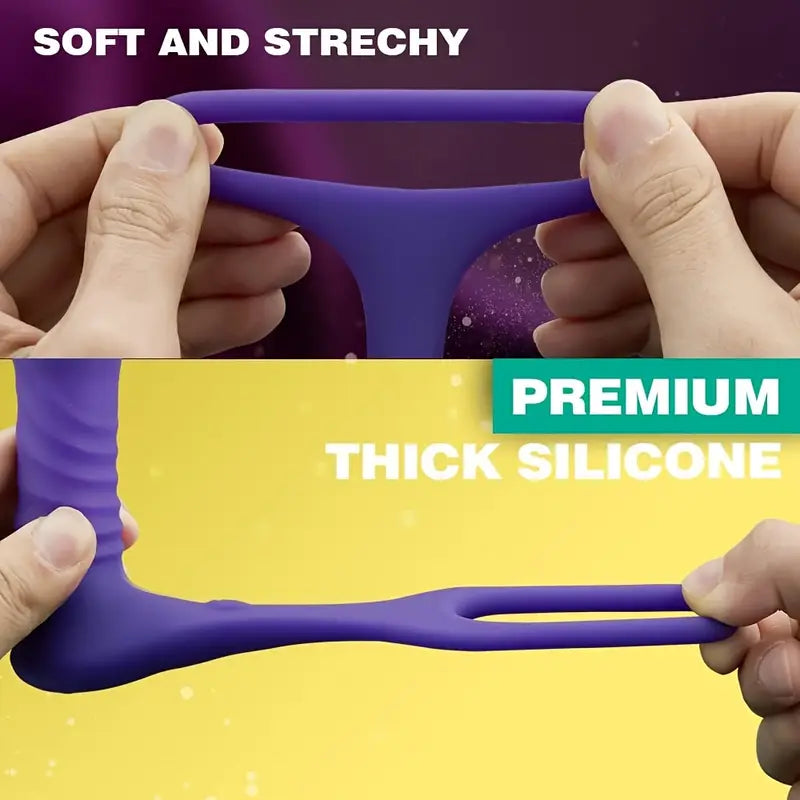 Battery-Powered Silicone Prostate Massager Anal Vibrator For Men Penis Ring