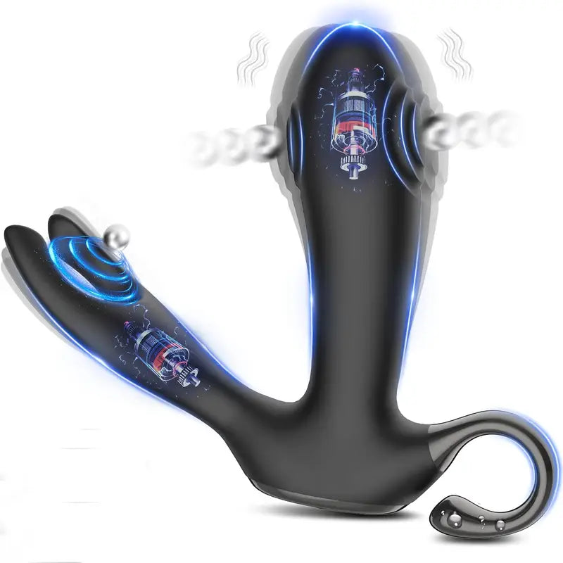 Wiggle Prostate Massager Silica Gel Anal Vibrator Dual Vibrating Butt Plug