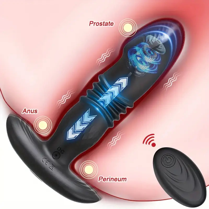 Retractable Vibrating Anal Plug Vibrator Prostate Massage Butt Plug Dildo