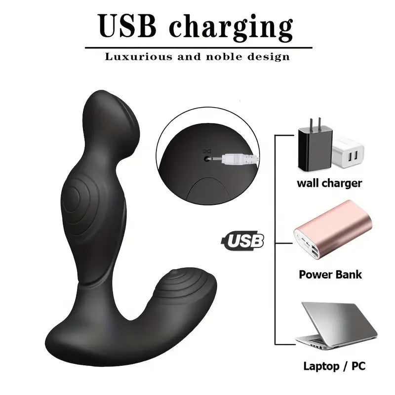 Male Prostate Vibrator 3-in-1 Remote Anal Vibrator With 10 Vibration Modes