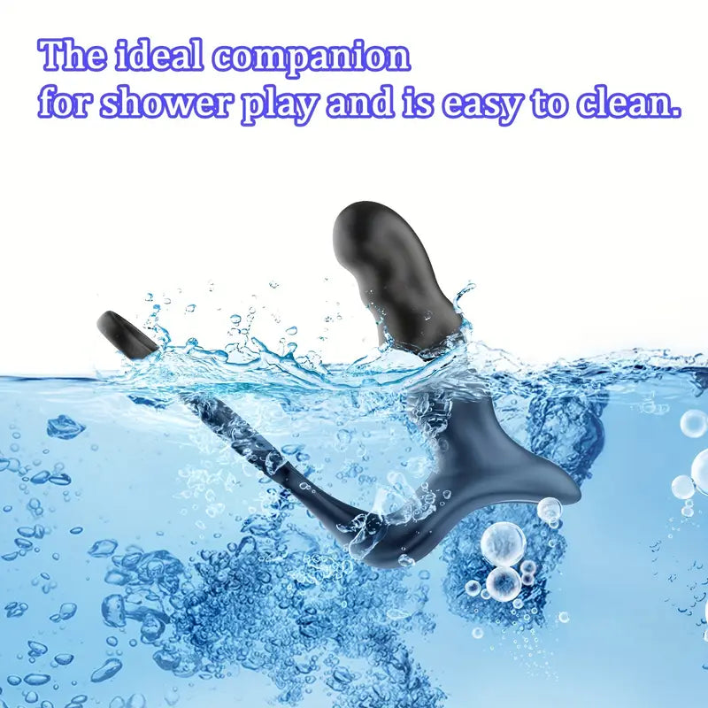 Thrusting Vibrating Anal Vibrator Prostate Massager With 2 Cock Ring