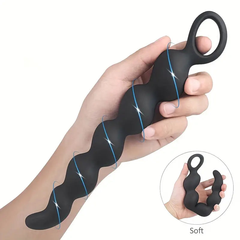 Soft Silicone Women Men Anal Toy Prostate Massager Butt Plug Anal Beads