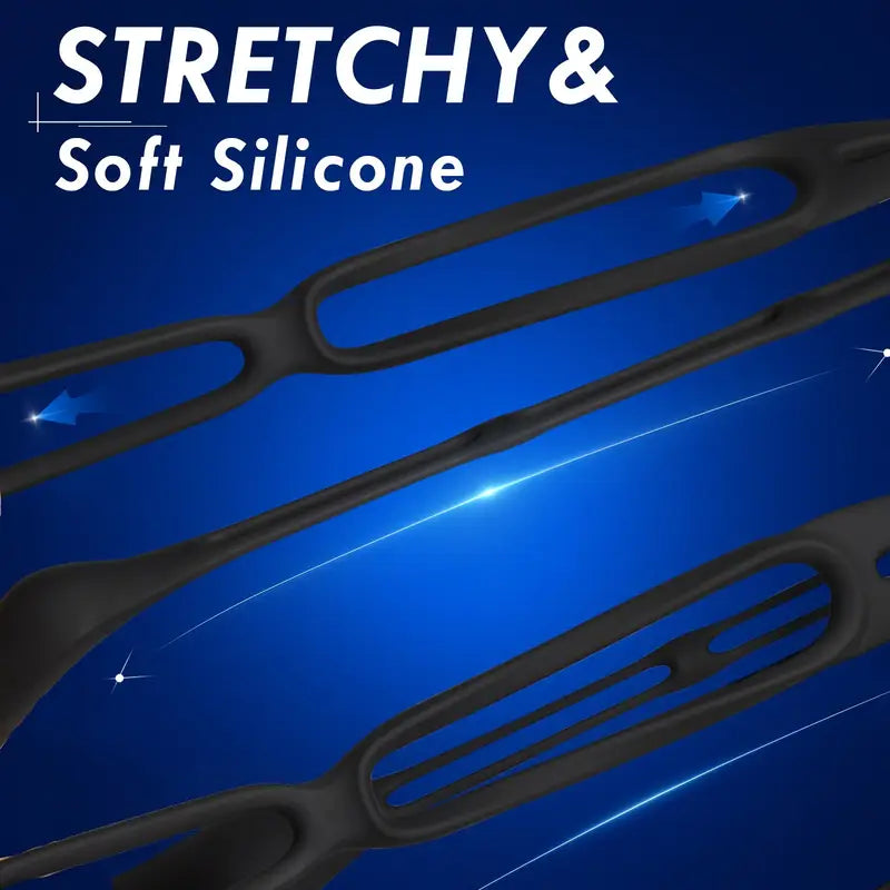 Dual Cock Ring 5 Graduated Anal Bead Vibrating Butt Plug For Men Couple