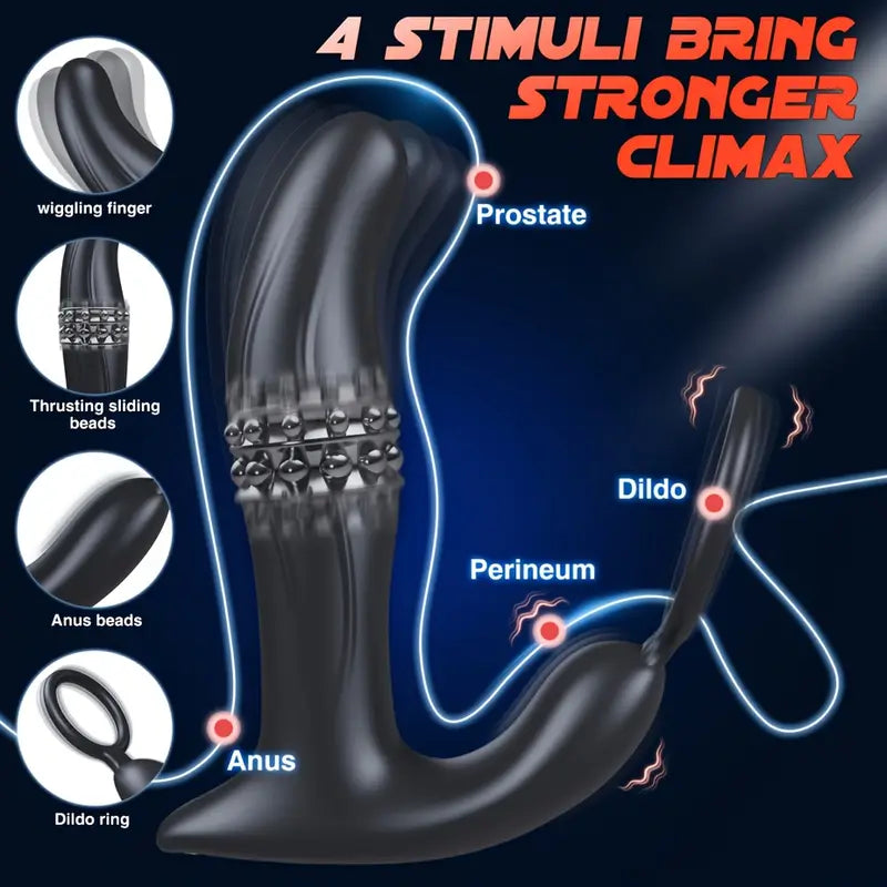 Wiggling Anal Plug Butt Plug Prostate Massager Male Sex Toy Anal Vibrator