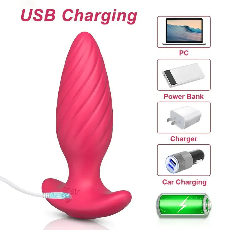 Thrusting Sex Toy Anal Plug Vibrating Butt Plug G Spot Prostate Vibrator