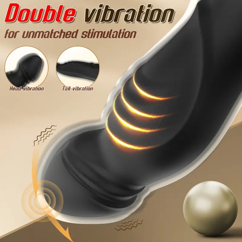 Wiggling Vibrator Anal Sex Toy Swing Thrusting Male Vibrator With Cock Ring
