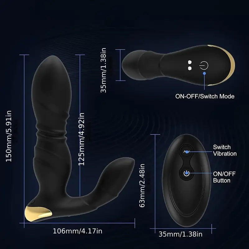 Thrusting Anal Vibrator Prostate Massager Remote Control Anal Plug