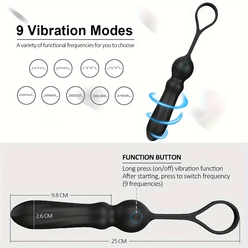 Vibrating Anal Dildo Vibrator Silicone Male Vibrating Cock Ring Anal Plug