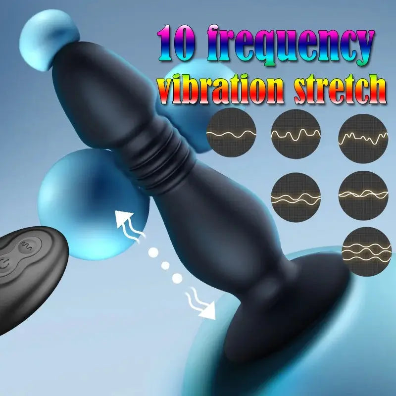 Telescopic Vibrating Butt Plug Anal Vibrator For Women Ass Anal Dildo