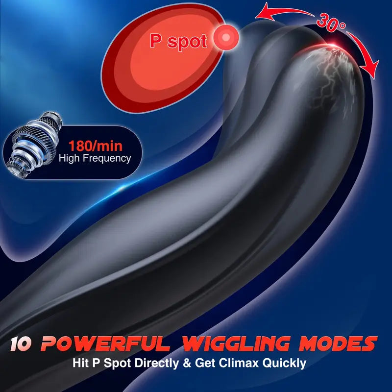 Wiggling Anal Plug Butt Plug Prostate Massager Male Sex Toy Anal Vibrator