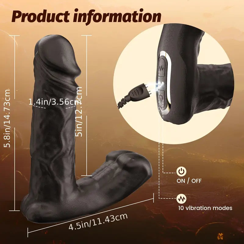 3 Extensions 10 Vibration Modes Heated Butt Plug Sex Toy Massager