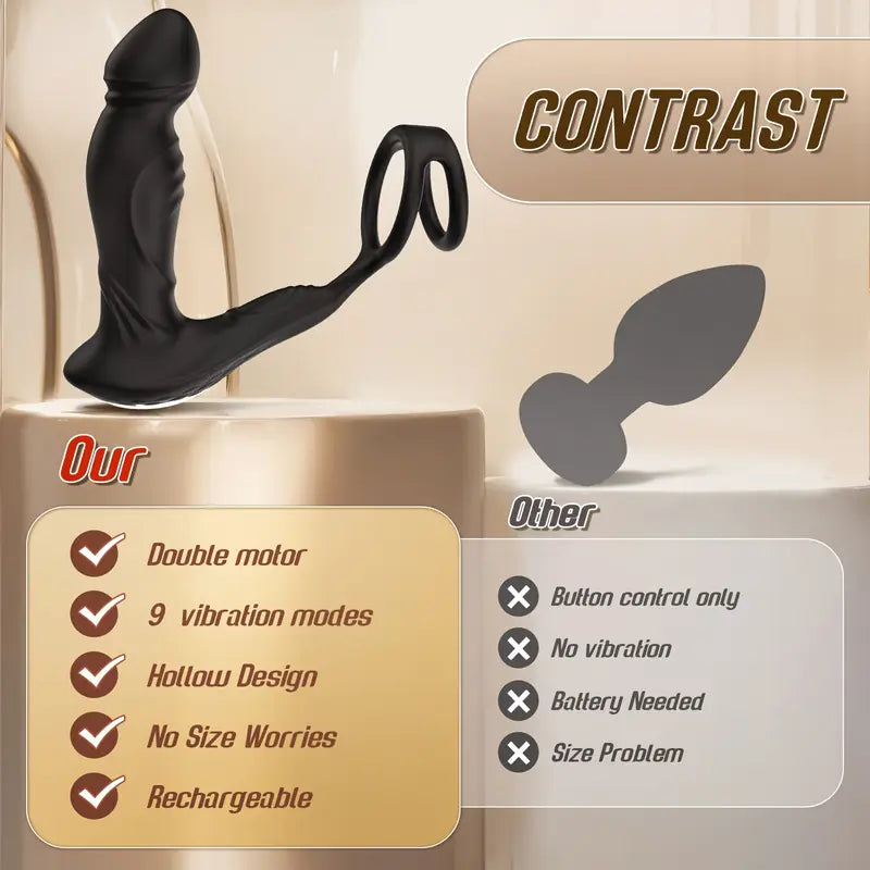 Wiggling Vibrator Anal Sex Toy Swing Thrusting Male Vibrator With Cock Ring