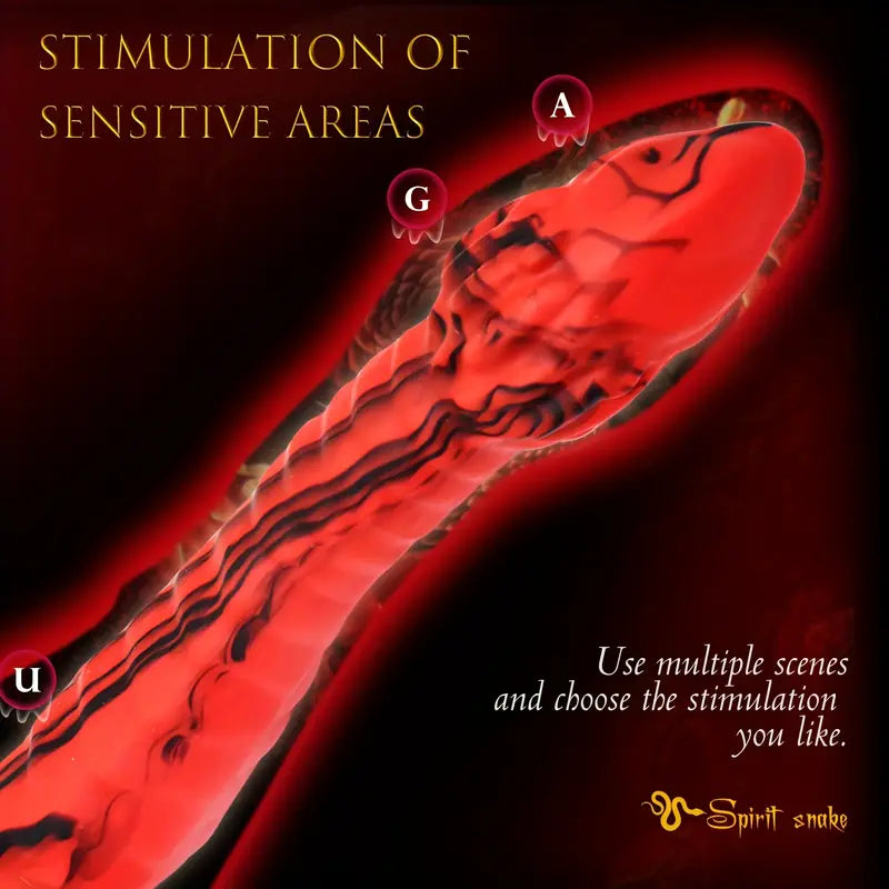 11.8in Cobra Silicone Large Thick Dildo Red Realistic Dildo For Advanced Player