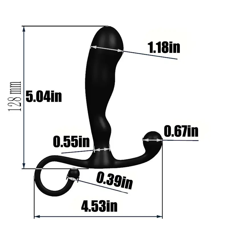 Black ABS Anal Plug Sm Bead Wand Adult Toy Curved Design For Stimulation