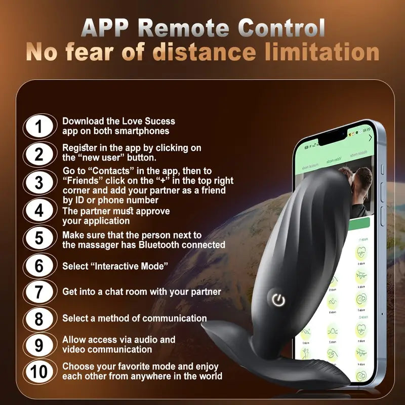 APP Remote Control Anal Vibrator Threaded Stimulation Prostate Massager