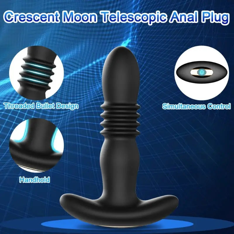 Retractable Vibrating Anal Plug Vibrator Prostate Massage Butt Plug Dildo