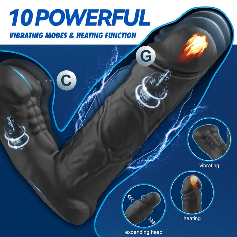 Inflatable Anal Vibrator With 3 Expanding 10 Vibratin Heating Butt Plug Sex Toy