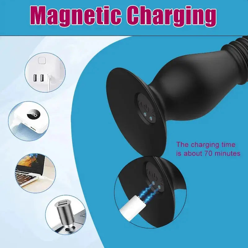 Telescopic Vibrating Butt Plug Anal Vibrator For Women Ass Anal Dildo