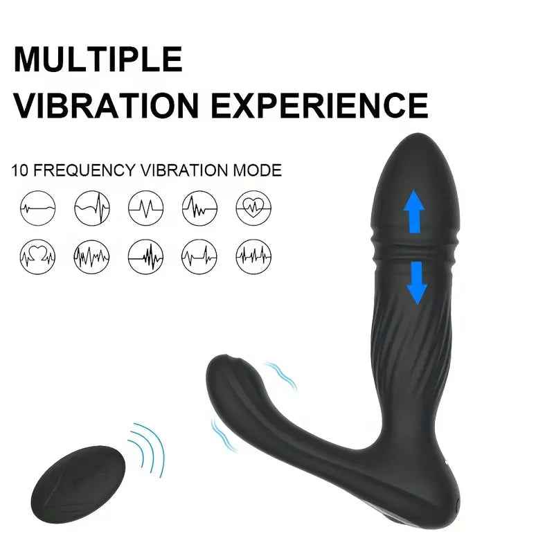 Thrust Anal Vibrator 10 Frequency Vibration Telescopic Prostate Vibrator