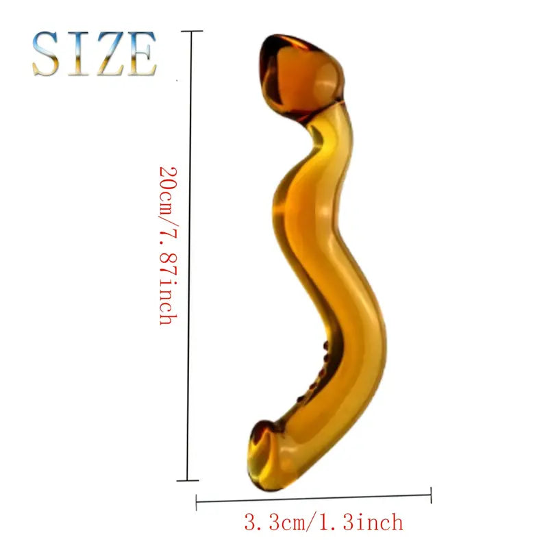7.87in Double Ended Glass Dildo Crystal Penis Crystal Realistic Dildo