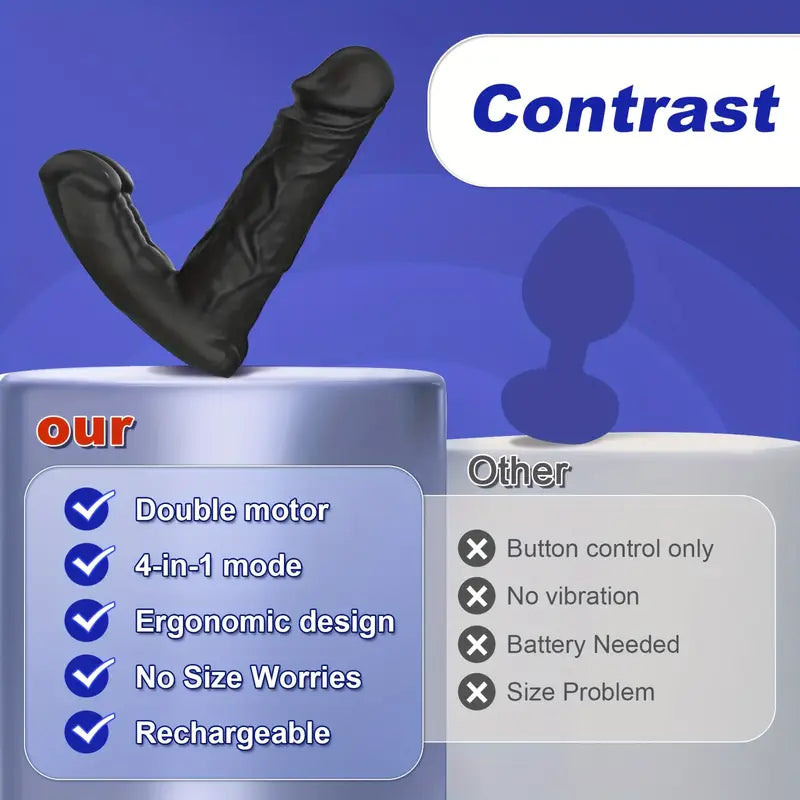 Heated Butt Plug Sex Toy Massager Inflatable Prostate Massager Anal Vibrator