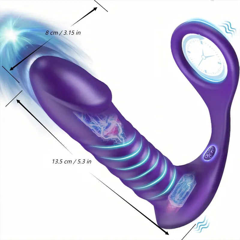 Battery-Powered Silicone Prostate Massager Anal Vibrator For Men Penis Ring