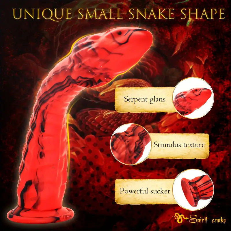 11.8in Cobra Silicone Large Thick Dildo Red Realistic Dildo For Advanced Player