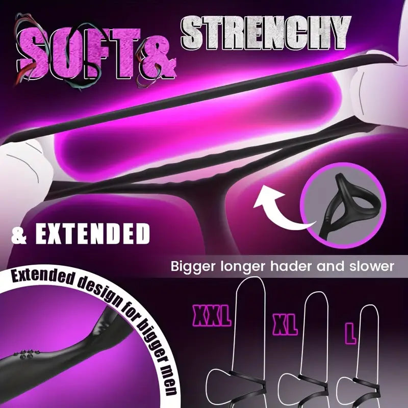 Swinging Anal Vibrator Prostate Massager With Penis Ring 9 Swing Thrusts