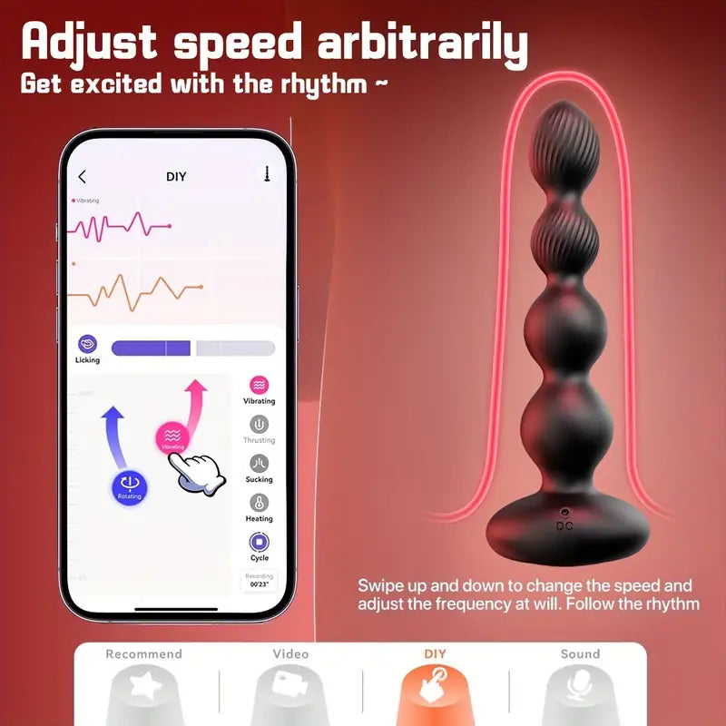 360° Rotating Vibrating Butt Plug 10 Modes Massager App Remote Control