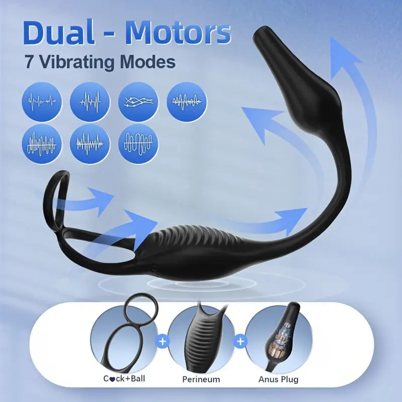Vibrating Anal Plug Cum Locking Ring 7 Vibration Modes Penis Rings