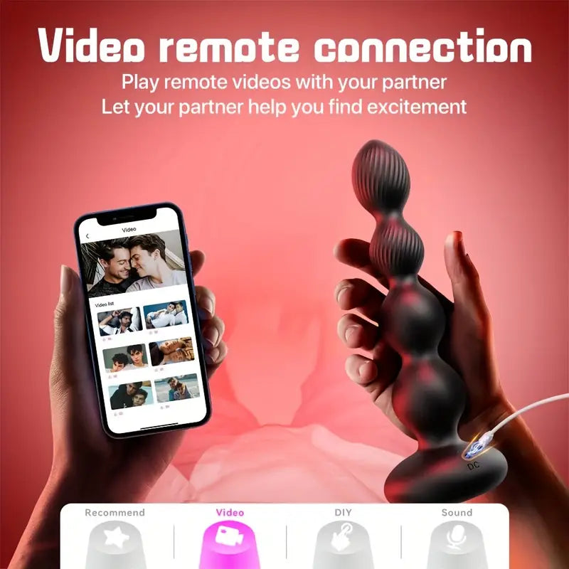 360° Rotating Vibrating Butt Plug 10 Modes Massager App Remote Control