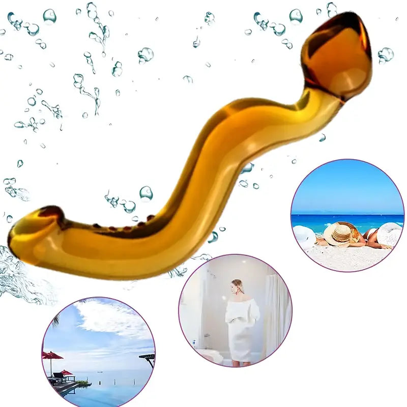 7.87in Double Ended Glass Dildo Crystal Penis Crystal Realistic Dildo