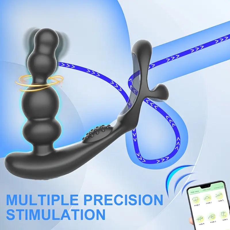 10 Vibration Modes 360° Rotation Thrusting Anal Vibrator With App