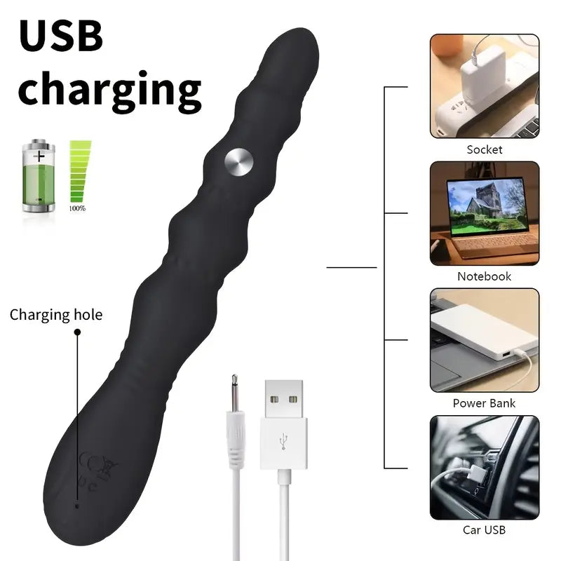 Three Vibration Motors Strong Earthquake Rechargeable Anal Plug Vibrator