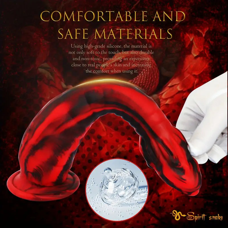 11.8in Cobra Silicone Large Thick Dildo Red Realistic Dildo For Advanced Player