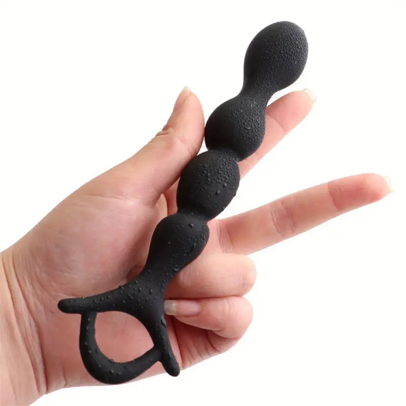 Silicone Butt Plug Anal Training G Spot Stimulator With Safe Pull Ring