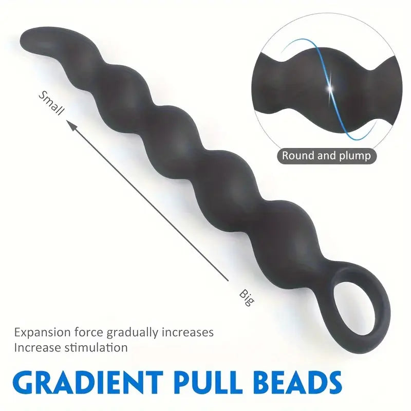 Soft Silicone Women Men Anal Toy Prostate Massager Butt Plug Anal Beads