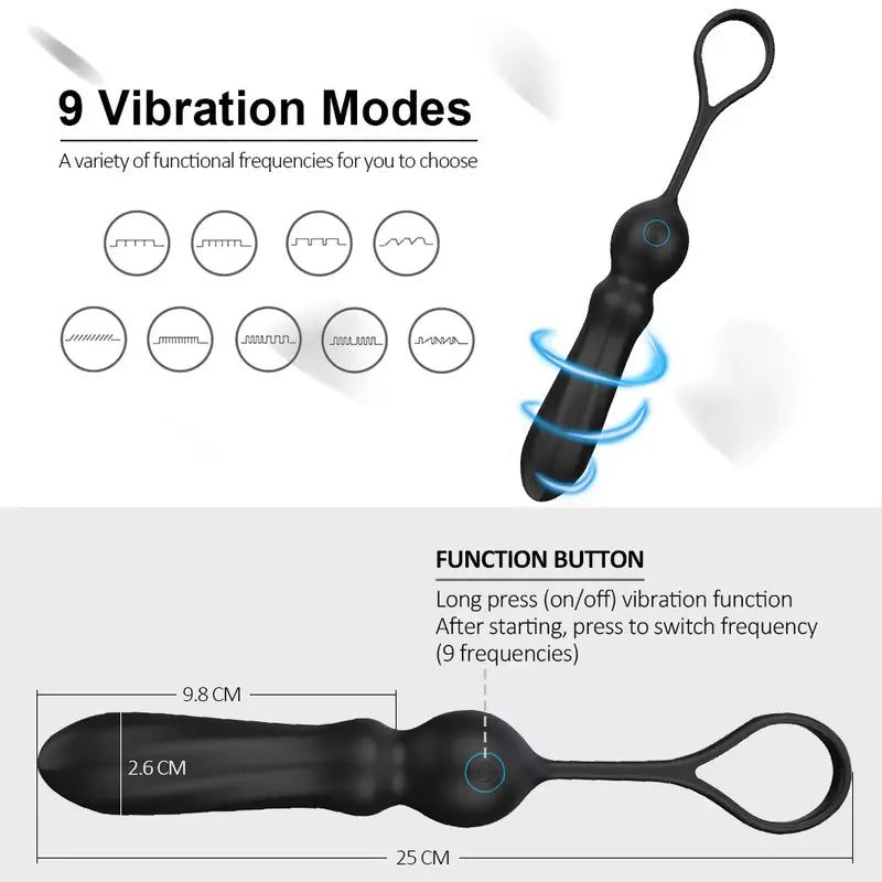 Vibrating Anal Beads Anal Dildo Vibrator Silicone Butt Plug Vibration Modes