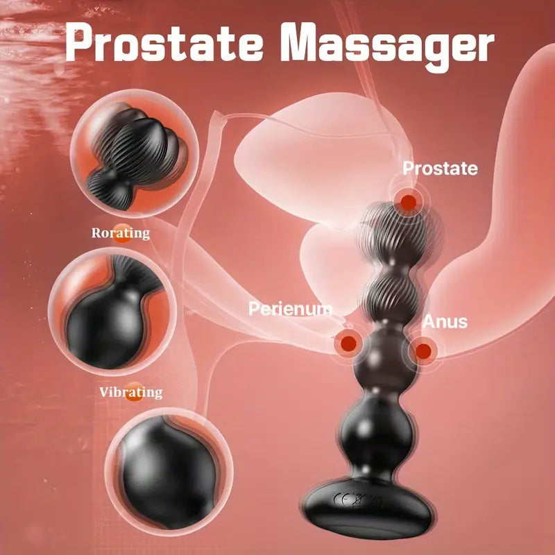 360° Rotating Vibrating Butt Plug 10 Modes Massager App Remote Control