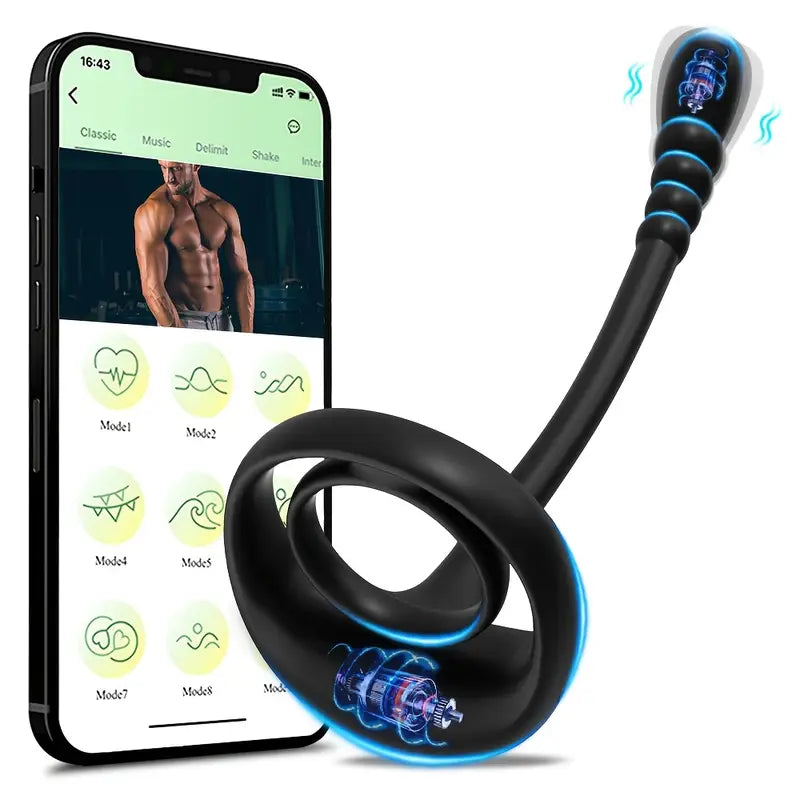 Vibrating Penis Ring Anal Plug Prostate Massage Perineal APP Control