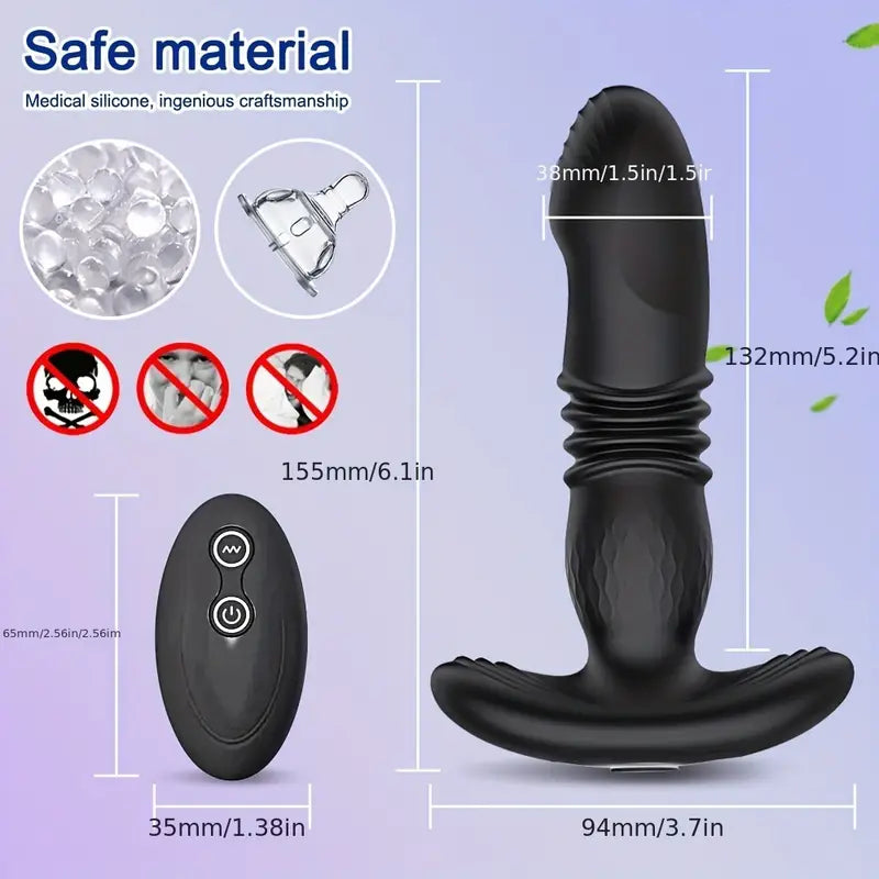 10 Thrusting & Vibrating Modes Thrusting Vibrator Anal Vibrator Butt Plug