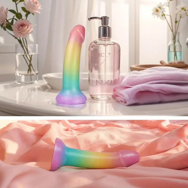 7in Liquid Silicone Soft G Spot Anal Suction Cup Dildo For Women Pleasure